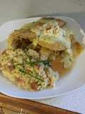 Brad's fried trout w/ lemon caper bernaise sauce & bacon risotto