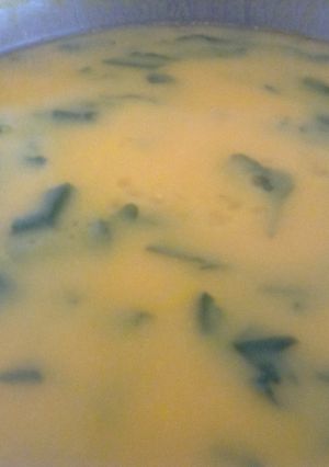 A picture of Turnip greens soup.