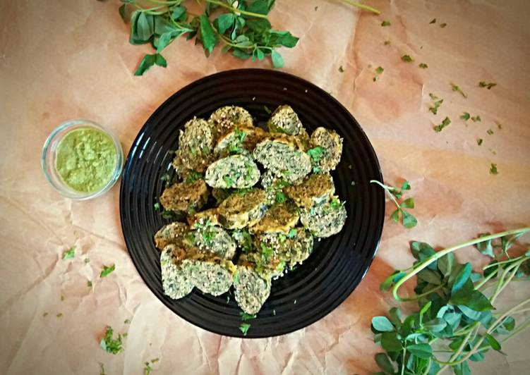 Recipe of Quick Spinach methi muthiya