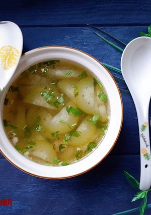 Hình của món Canh bí xanh nấu tôm.