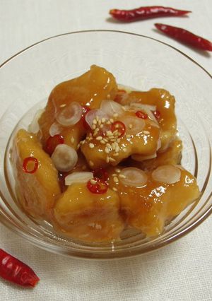 A picture of Nanban Sauce Simmered Chicken Breast Sauté.