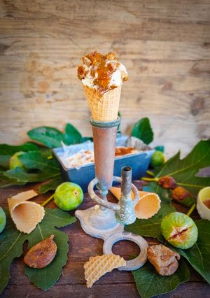 Foto di Gelato di ricotta e composta ai fichi