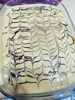 A picture of Coffee cake with Twix creme.