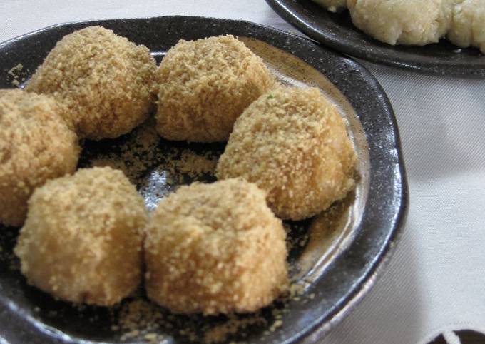 Steps to Prepare Any-night-of-the-week Okara Mochi with Rice Bran