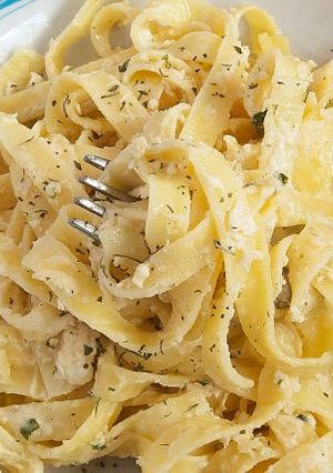 Una foto de Pasta Alfredo