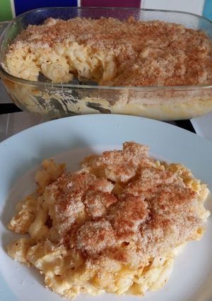 A picture of Vickys Baked Mac 'n' Cheese, GF DF EF SF NF.