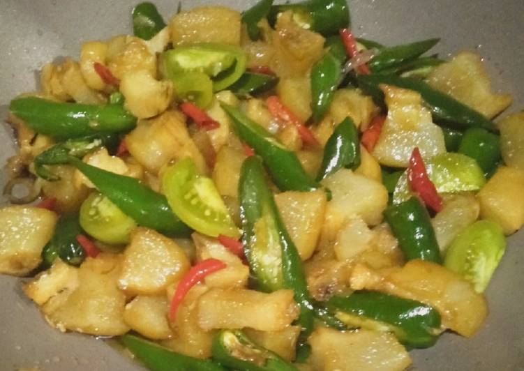 Recipe: Tasty Tumis Kikil Cabe Hijau