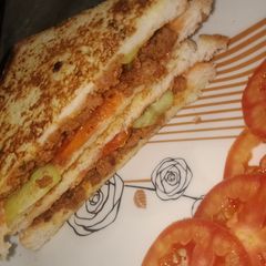 A picture of Qeema sandwich🍴.