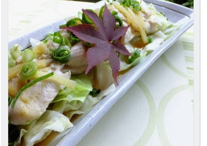 Steamed Chicken Tenders and Cabbage with Yuzu Pepper Paste