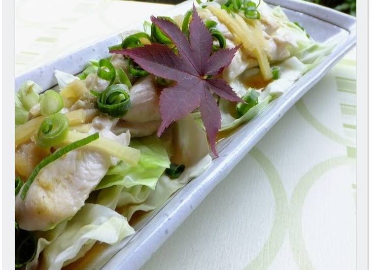 Easiest Way to Prepare Quick Steamed Chicken Tenders and Cabbage with Yuzu Pepper Paste
