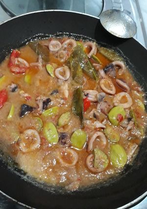 Foto resep Cumi pete balado segar