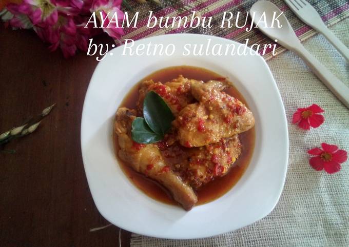 Resep #20 AYAM bumbu RUJAK yang Bisa Manjain Lidah