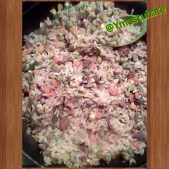 YMUSTUHATE my pork fried rice A picture of YMUSTUHATE my pork fried rice.