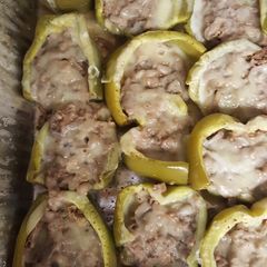 A picture of Exquisite Kuisines philly Cheese stuffed peppers.