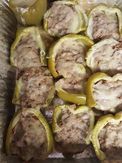 A picture of Exquisite Kuisines philly Cheese stuffed peppers.