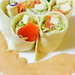 A picture of Smoked Salmon and Cream Cheese Wraps.