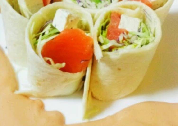 Recipe of Any-night-of-the-week Smoked Salmon and Cream Cheese Wraps