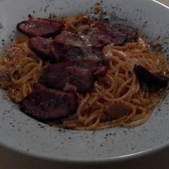 A picture of Duck Breast Spaghetti.