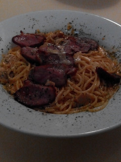 A picture of Duck Breast Spaghetti.