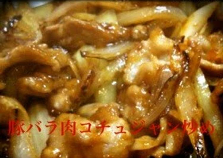 Simple Way to Make Quick Stir Fried Pork and Onion with Gochujang