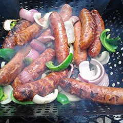 A picture of Memorial Day sausages.