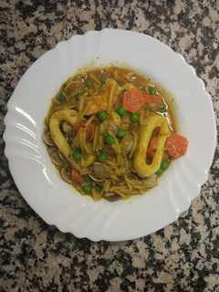 Una foto de Cazuela de fideos con marisco