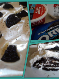 A picture of Icebox Oreo cake.