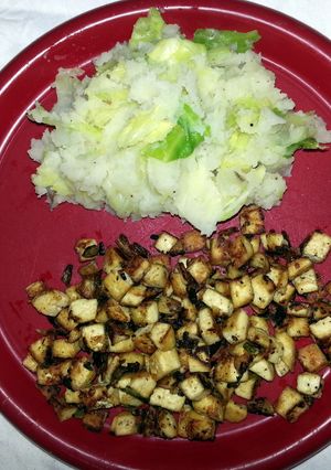 A picture of Buttery garlic tofu.