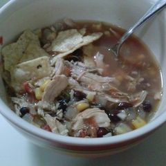A picture of Chicken tortilla soup.