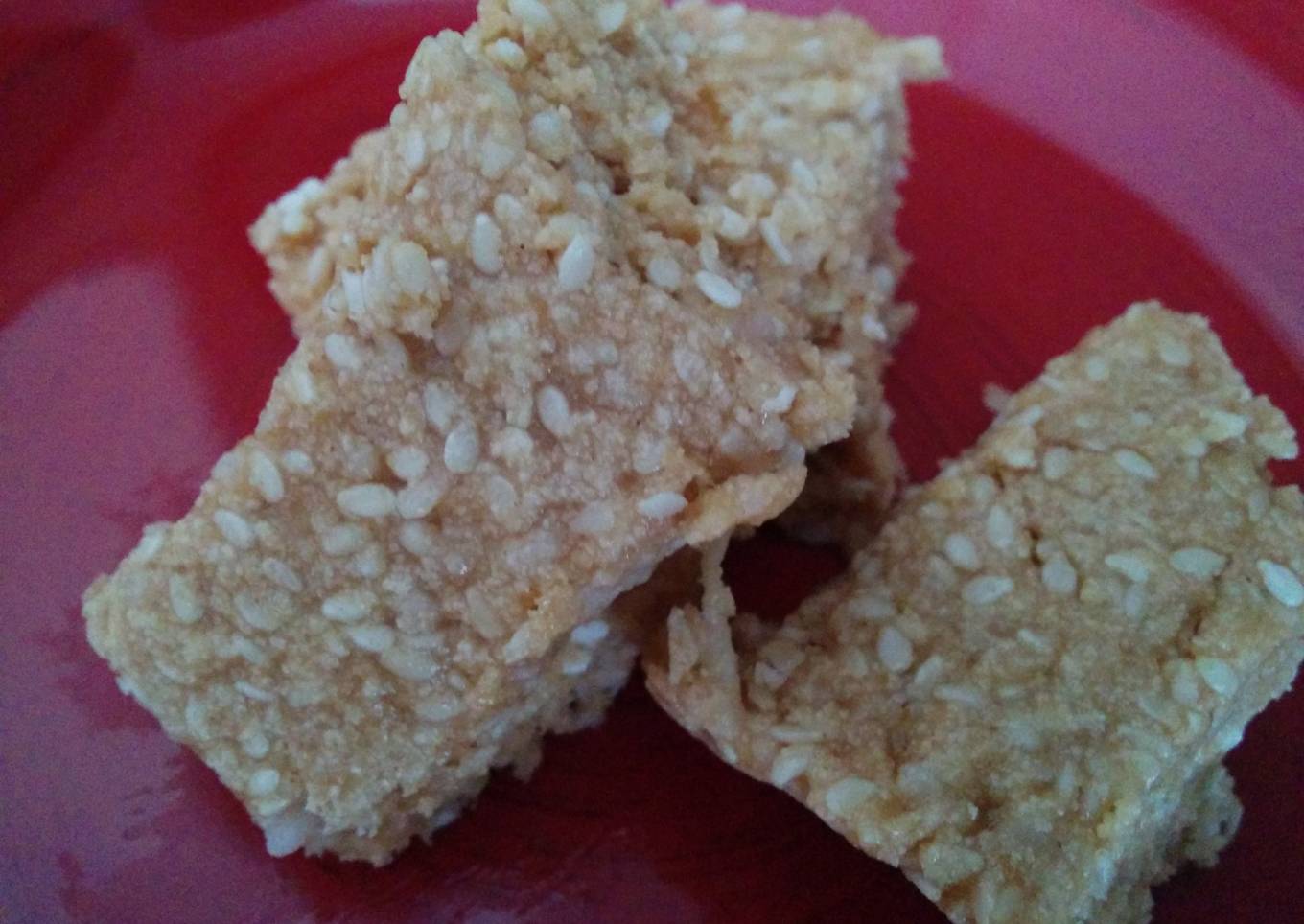 Grandma's peanut butter sesame seed squares