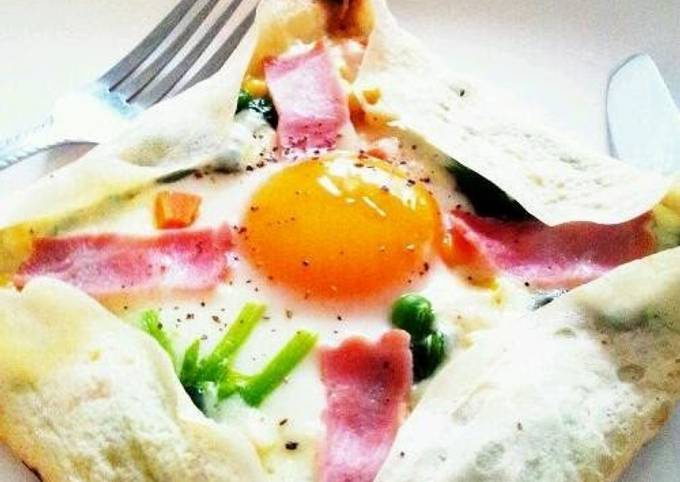 Easy Galette-Style Fried Egg with Pancake Mix Recipe