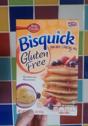 A picture of Vickys Bisquick Mix with Gluten Free Version, Dairy, Egg & Soy-Free.