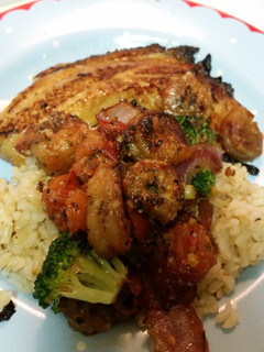 A picture of Seared Tilapia & Shrimp.