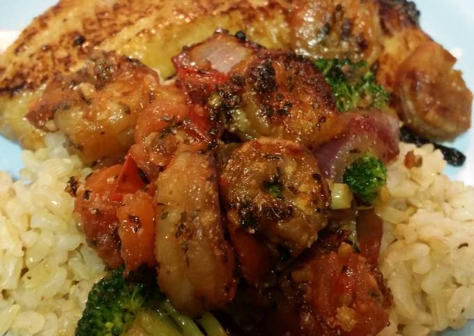 Seared Tilapia & Shrimp Recipe by CafeGal - Cookpad