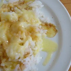 A picture of Cheese Rice for a Quick Lunch.