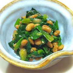 Stewed Spinach with Natto A picture of Stewed Spinach with Natto.
