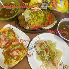 Sunday Maggi Dhamaka Lunch #Maggipizza #Maggisizzler #MaggicabbageRolls #MaggiManchurian #MaggiSoup A picture of Sunday Maggi Dhamaka Lunch #Maggipizza #Maggisizzler #MaggicabbageRolls #MaggiManchurian #MaggiSoup.
