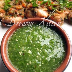 A picture of Green Salsa with Tomatillos.