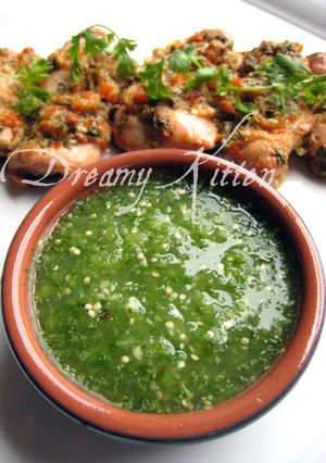 A picture of Green Salsa with Tomatillos.
