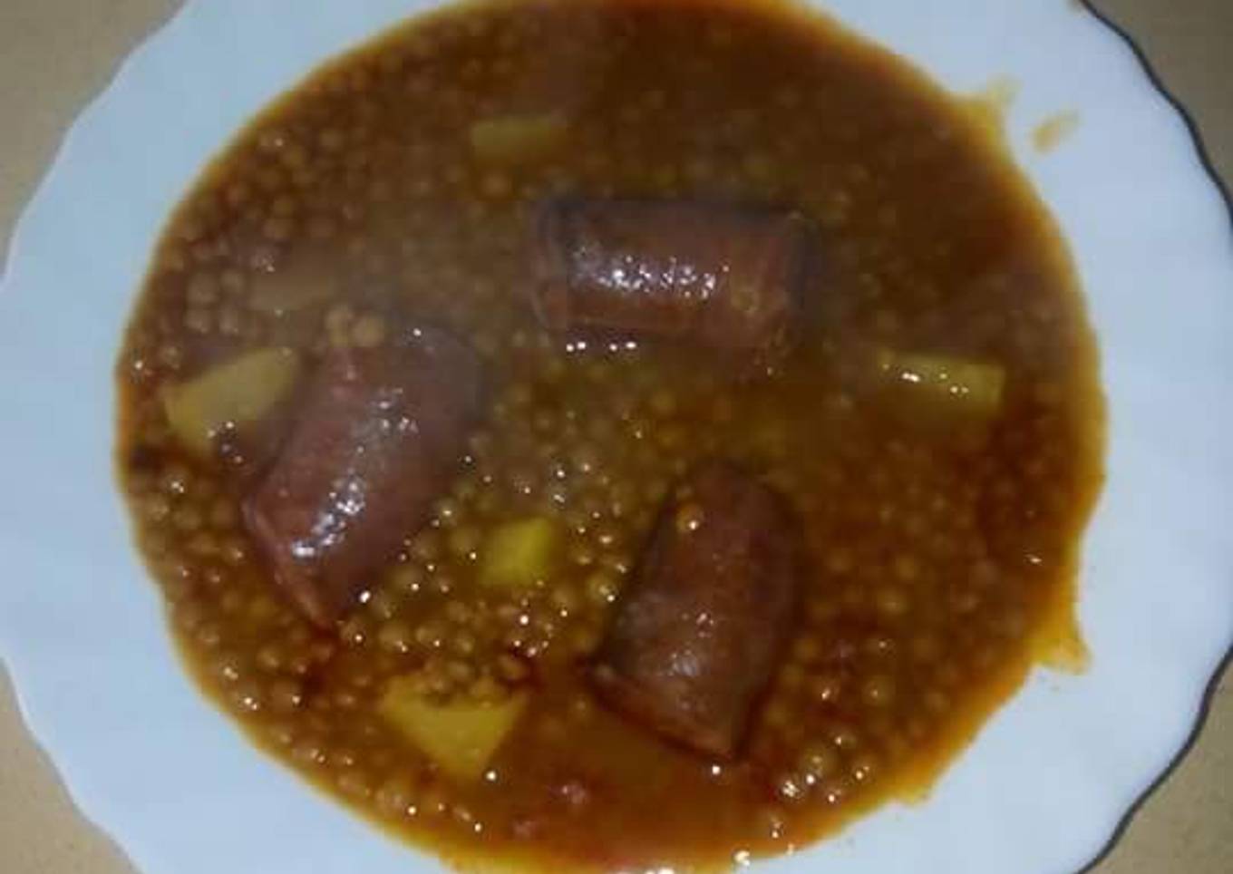 Lentejas Guisadas con Chorizo, Una Receta
<br />Diferente