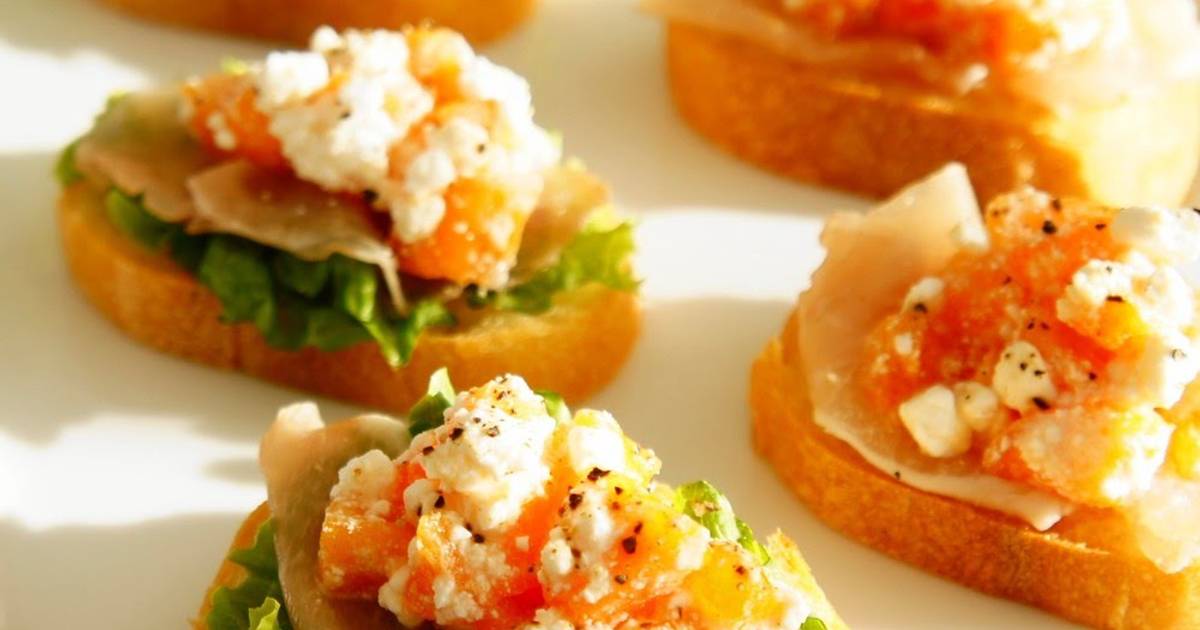Cured Ham On Toast With Persimmon And Cottage Cheese Recipe By