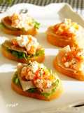 Cured Ham on Toast With Persimmon and Cottage Cheese