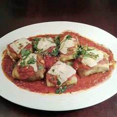 A picture of Roasted Eggplant Ham/Cheese Involtini (Rolls ).