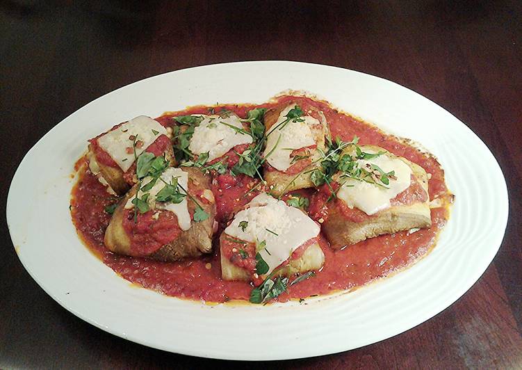 Step-by-Step Guide to Prepare Favorite Roasted Eggplant Ham/Cheese Involtini (Rolls )