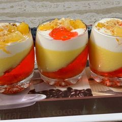 A picture of Mango custard shots.
