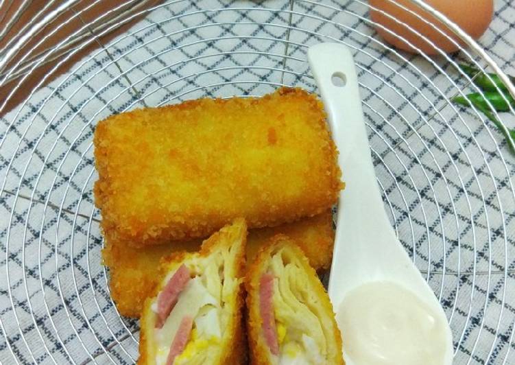 Cara Gampang Menyiapkan Risoles Mayoneis with smooke beef and egg yang Enak Banget