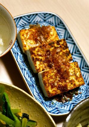 A picture of Just Fried Firm Tofu: Easy Homemade Atsuage-Style Dish.