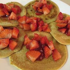 A picture of Gluten Free Dairy Free Banana Chocolate Chip Pancakes.