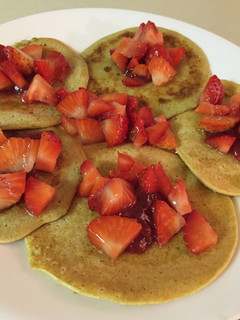 A picture of Gluten Free Dairy Free Banana Chocolate Chip Pancakes.