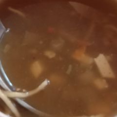 A picture of Hot and sour soup.